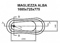 Magliezza Акриловая ванна на лапах Alba (168,5х72,5) ножки хром  – фотография-2